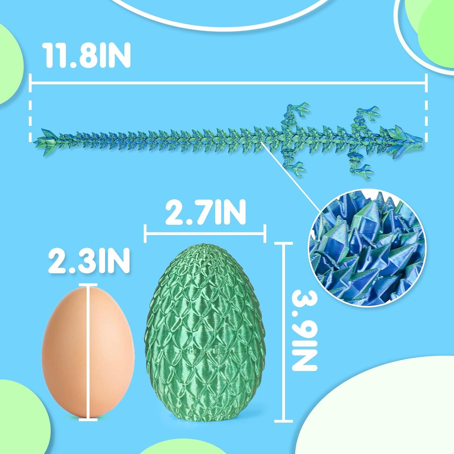 Huevos de Dragón 3D Cinderwing Verde Navidad 9.91 cm