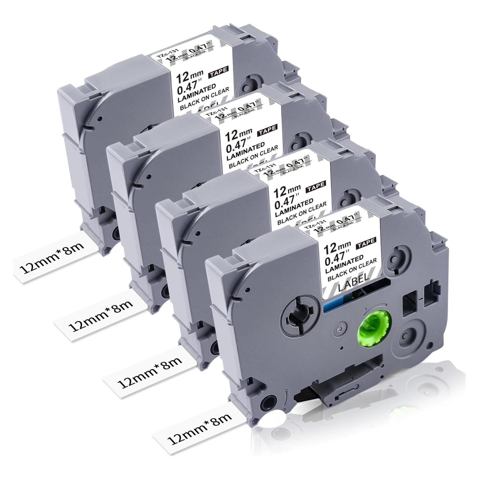 Cinta de Etiquetas Laminada Lonitul TZe-131 12mm Transparente