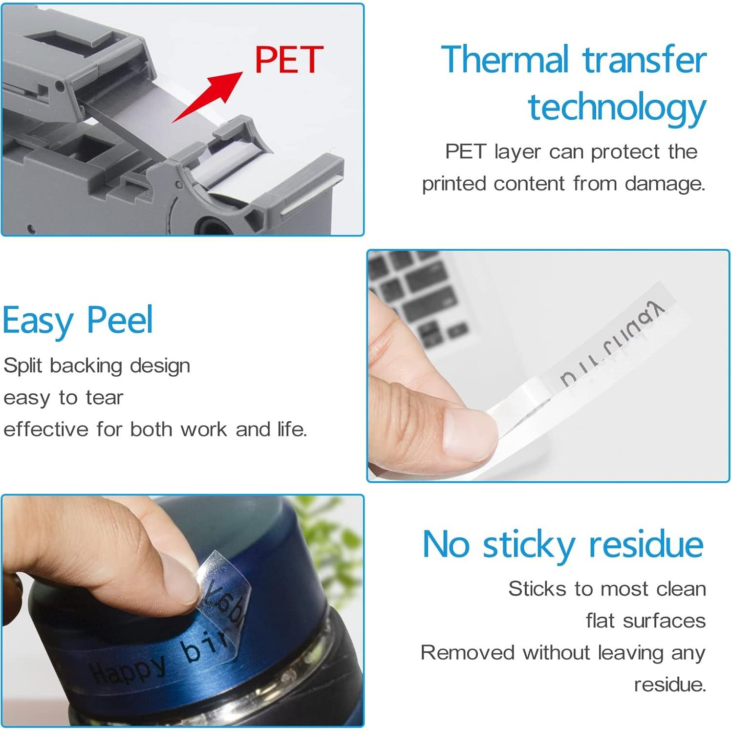 Cinta de Etiquetas Laminada Lonitul TZe-131 12mm Transparente