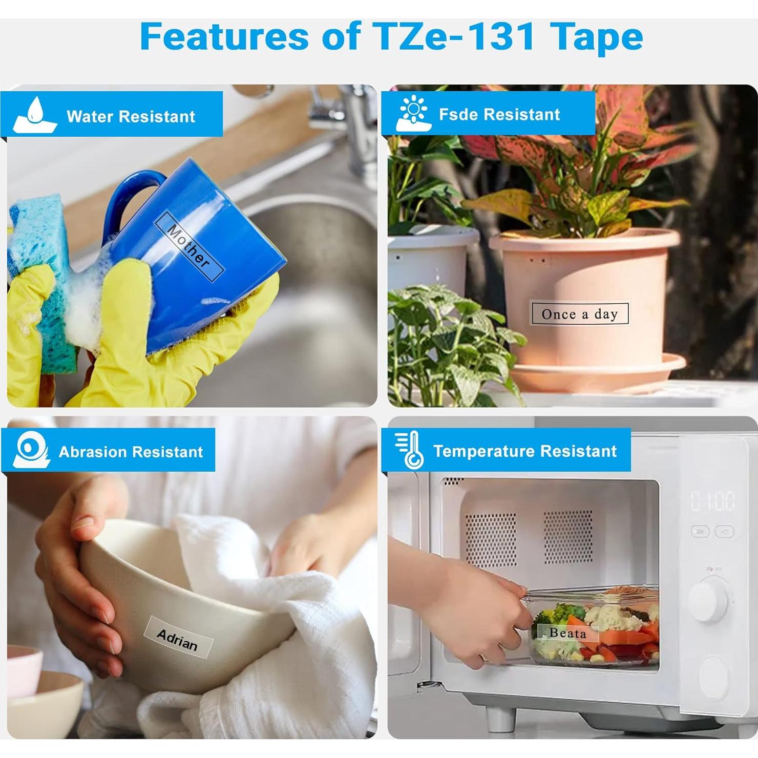 Cinta de Etiquetas Laminada Lonitul TZe-131 12mm Transparente