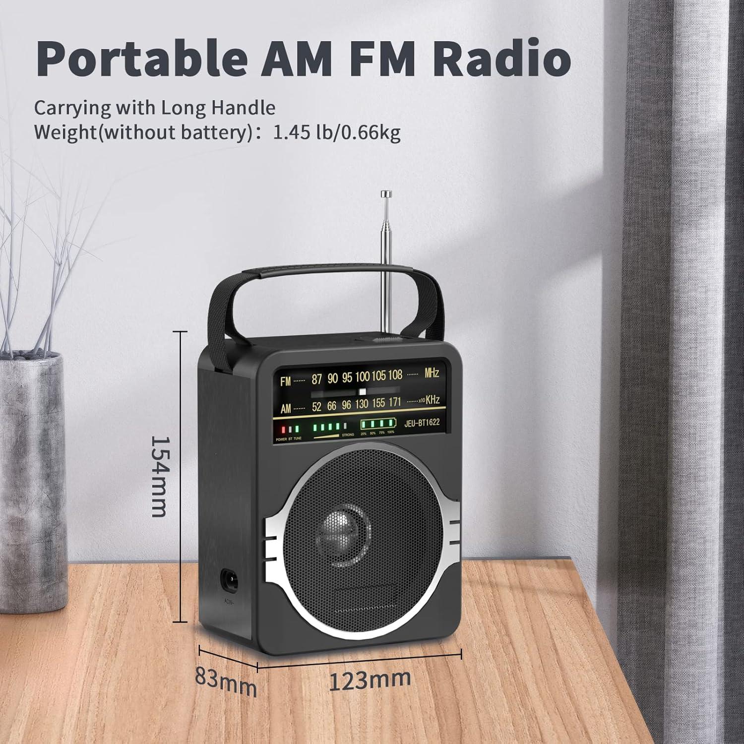 Radio Portátil AM FM Bluetooth 5.0 JEUJUG JEU-BT1622 5W
