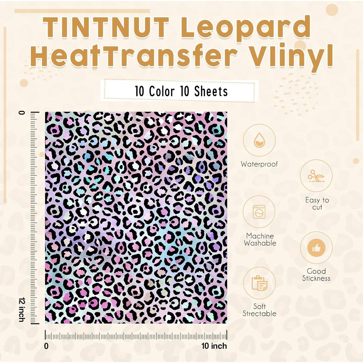 Vinilo de Transferencia de Calor Tintnut Leopardo - 10 Hojas 30.48x25.4cm