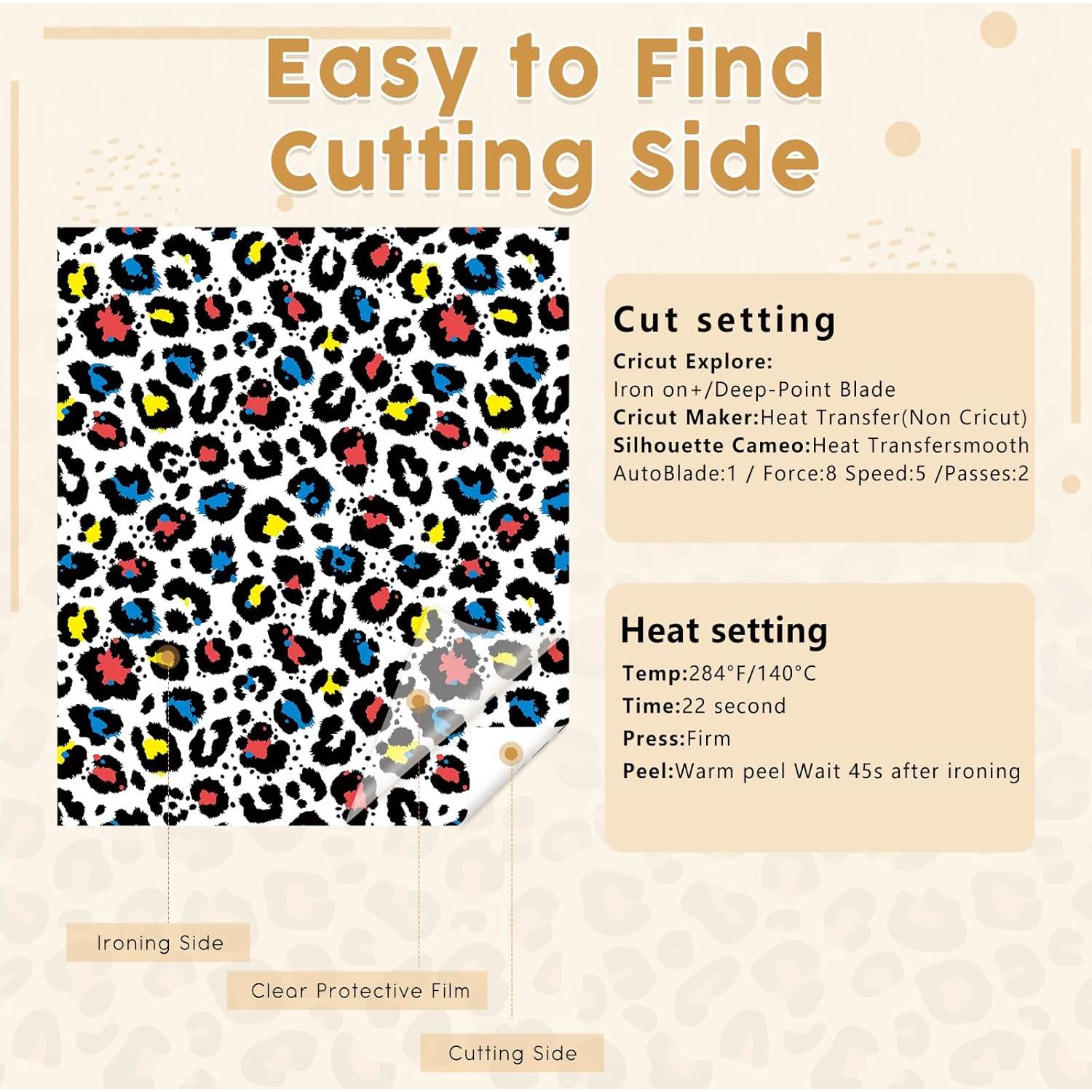 Vinilo de Transferencia de Calor Tintnut Leopardo - 10 Hojas 30.48x25.4cm