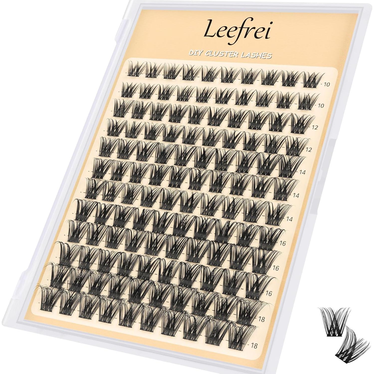 Kit de Pestañas Wispy Leefrei 10-18mm con Adhesivo y Sellador