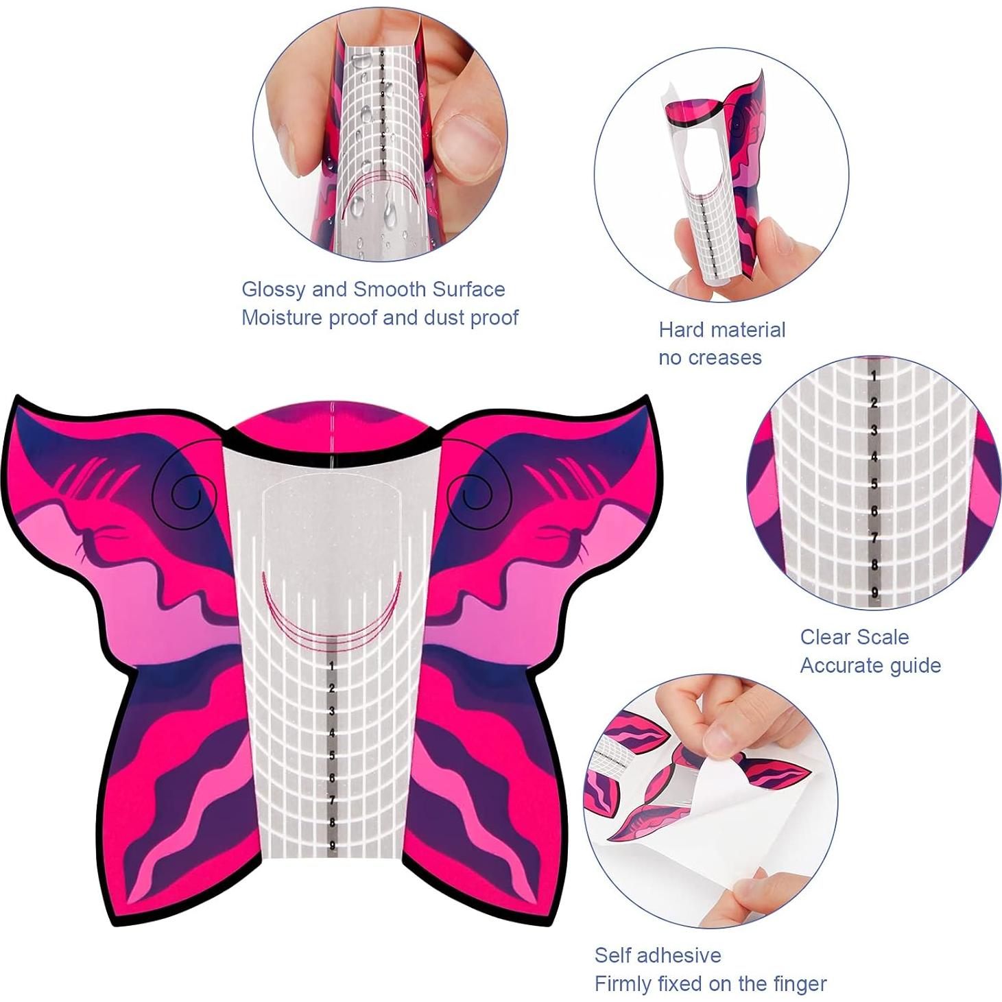 Formas de Extensión de Uñas de Gel AHIER Mariposa 100PCS