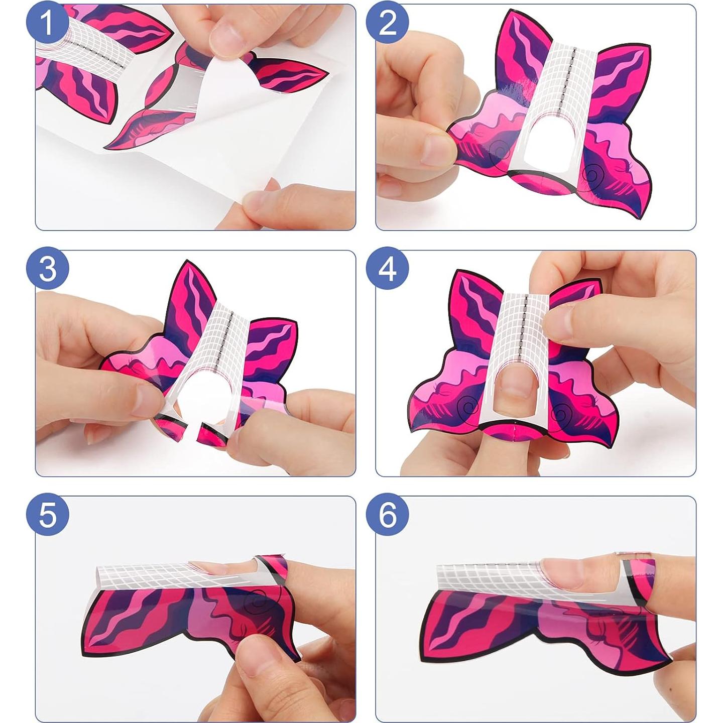 Formas de Extensión de Uñas de Gel AHIER Mariposa 100PCS