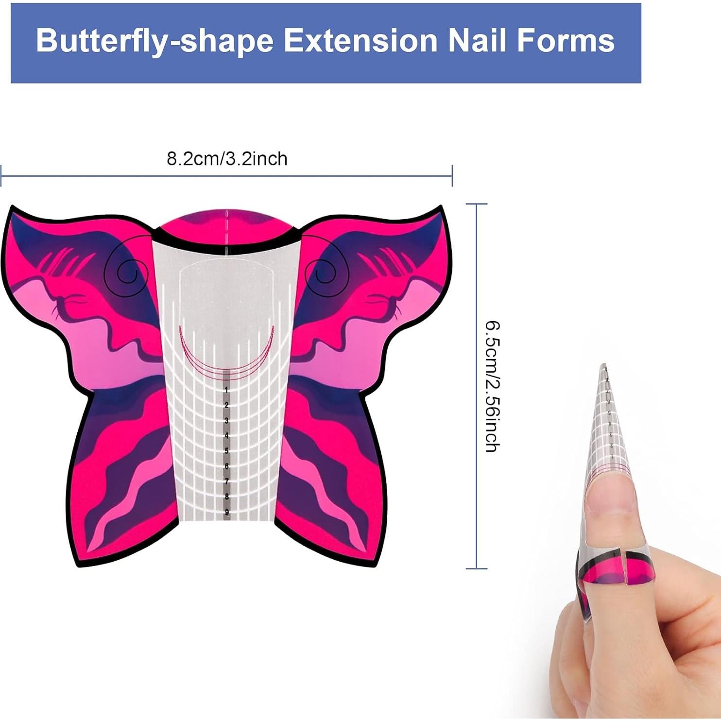 Formas de Extensión de Uñas de Gel AHIER Mariposa 100PCS