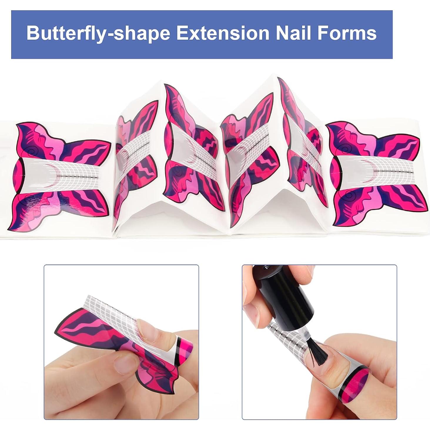 Formas de Extensión de Uñas de Gel AHIER Mariposa 100PCS