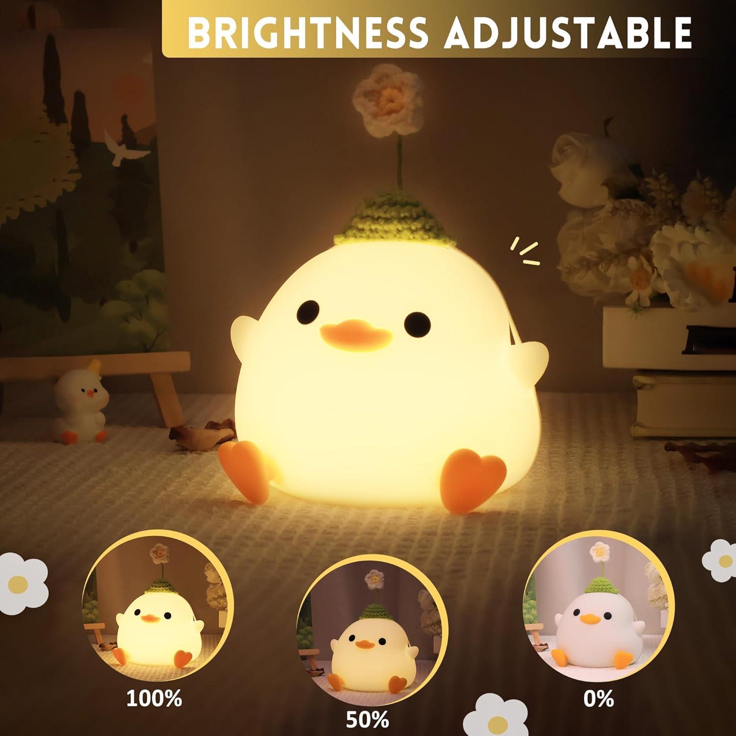 Luz Nocturna Pato Dodo LED Recargable USB 13cm Silicona