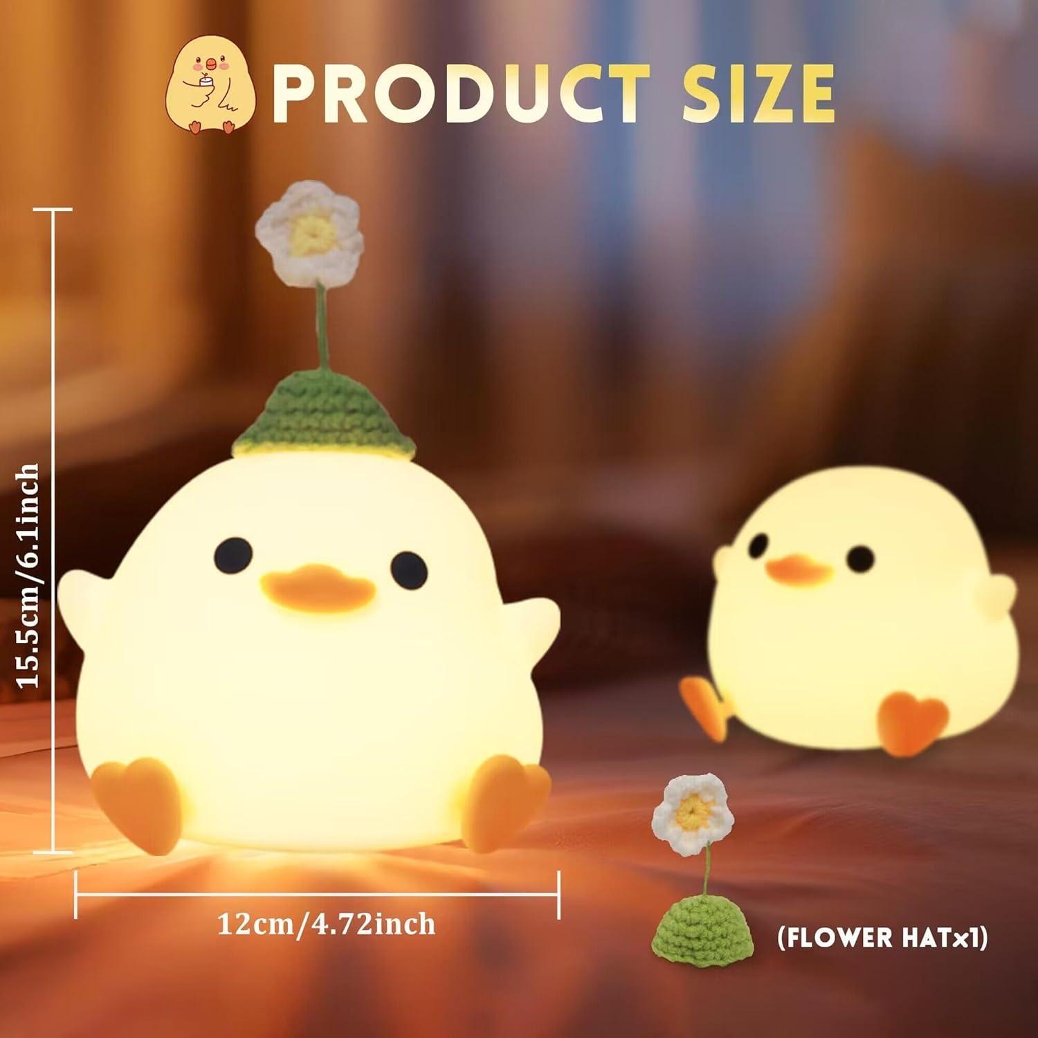 Luz Nocturna Pato Dodo LED Recargable USB 13cm Silicona