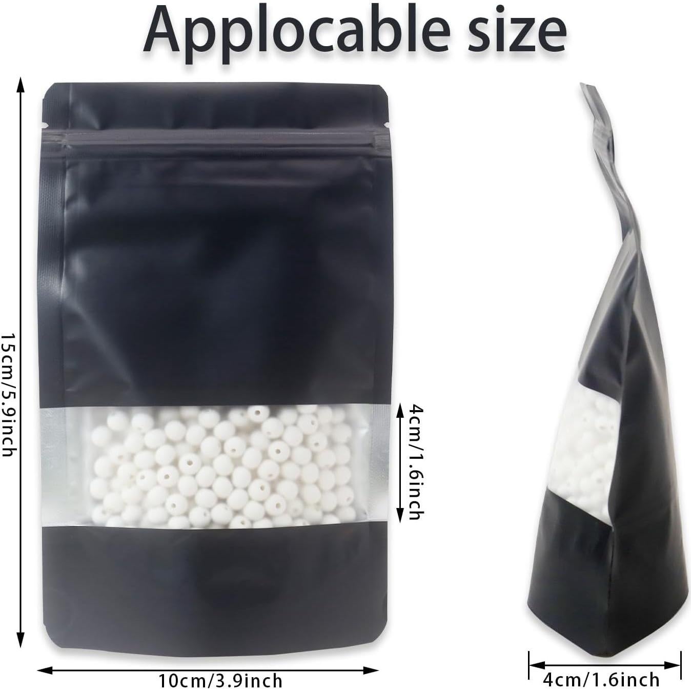 Bolsas Metálicas Negras Reutilizables PQZKLDP 50 Pcs 9.9x14.9 cm