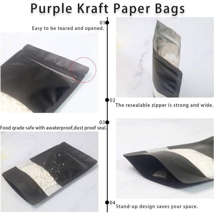 Bolsas Metálicas Negras Reutilizables PQZKLDP 50 Pcs 9.9x14.9 cm