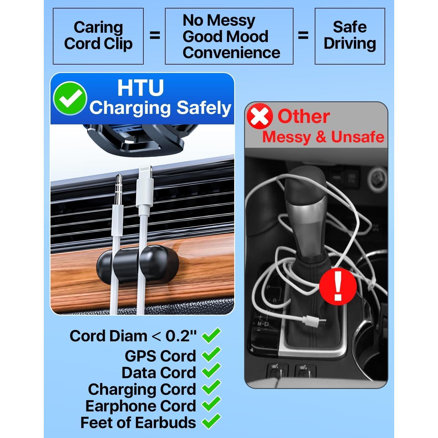 Soporte para Teléfono de Auto HTU Ajustable 360° Negro