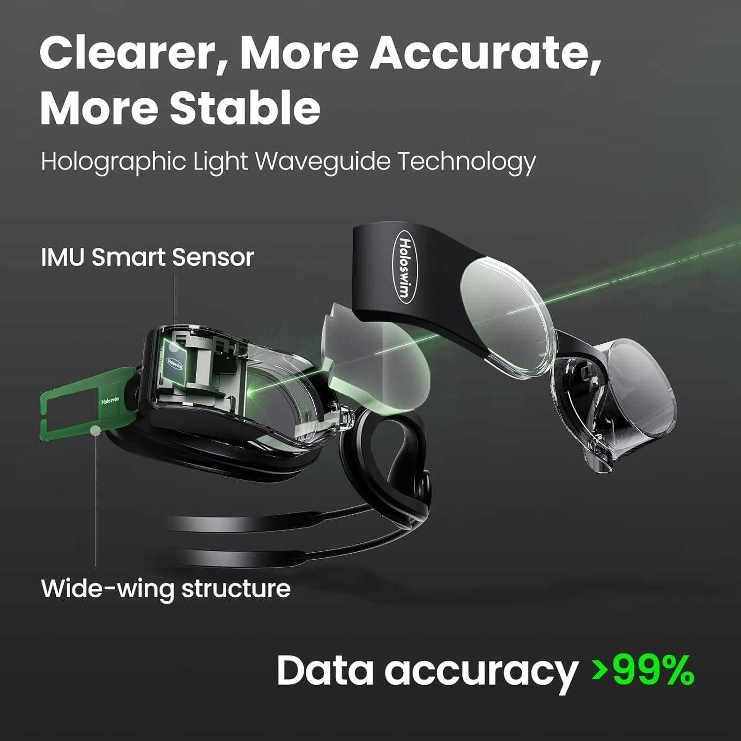 Gafas de natación inteligentes Holoswim 2PRO -5.0D