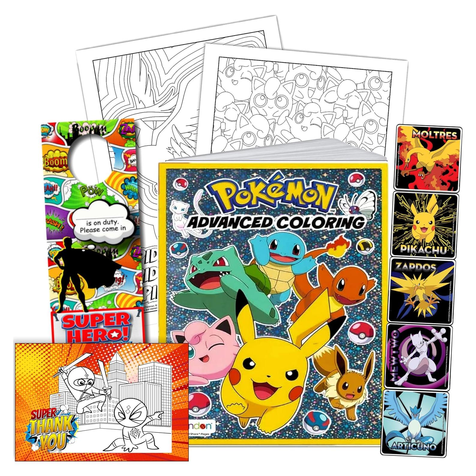 Conjunto de Colorear Pokemon Avanzado - Libro y Stickers
