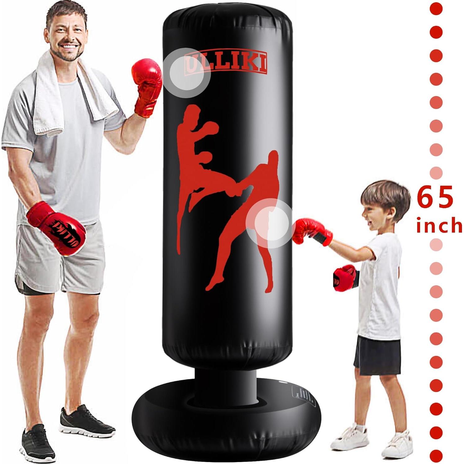 Saco de Boxeo ULLIKI 165 cm con Guantes para Adultos y Niños