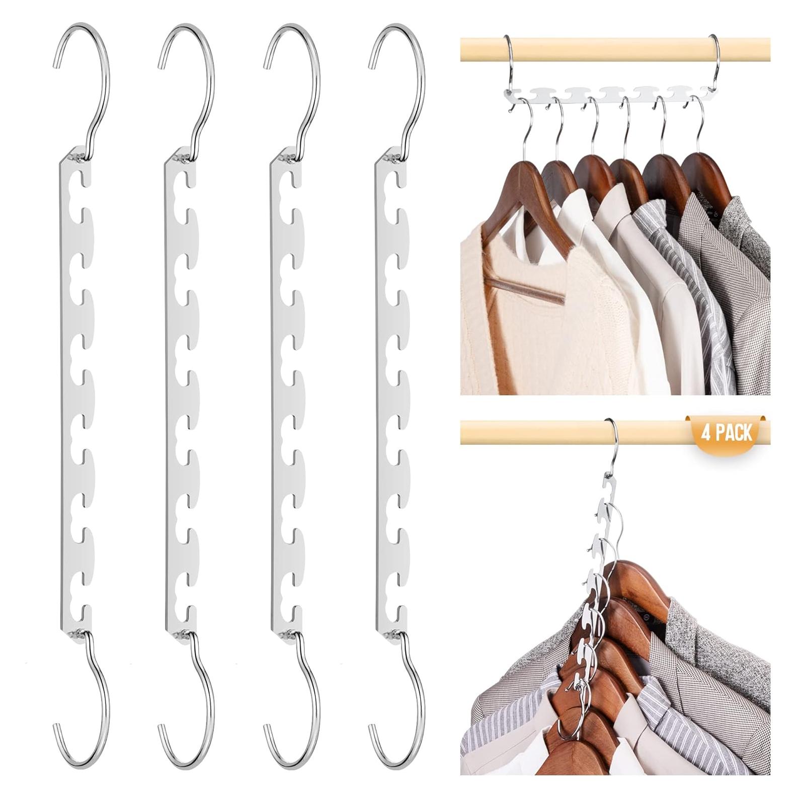 Perchas Ahorra Espacio HOUSE DAY Acero Inoxidable 4 Pack