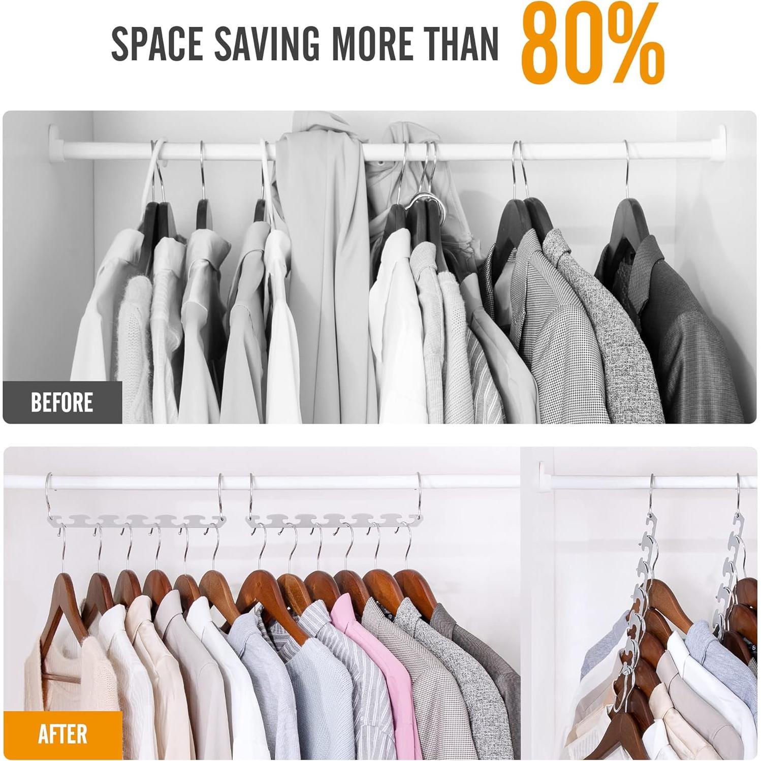 Perchas Ahorra Espacio HOUSE DAY Acero Inoxidable 4 Pack