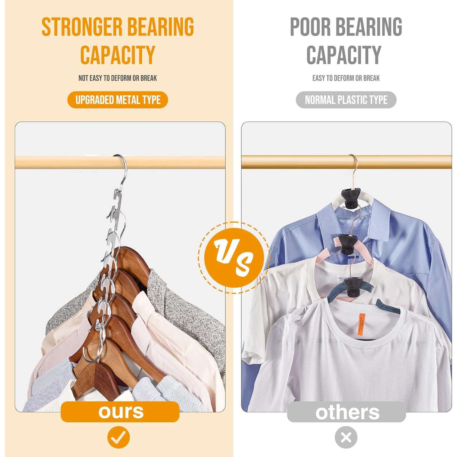 Perchas Ahorra Espacio HOUSE DAY Acero Inoxidable 4 Pack