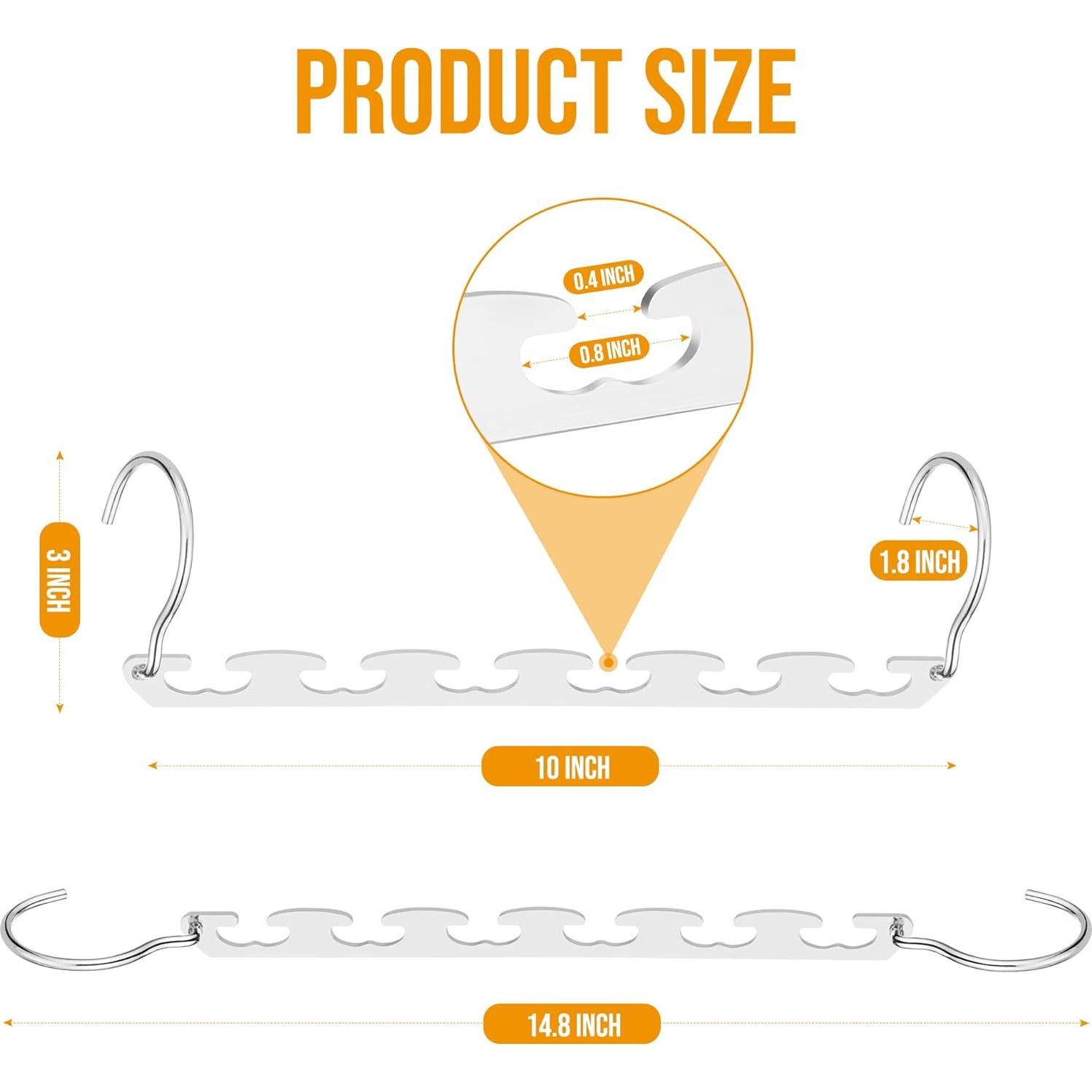 Perchas Ahorra Espacio HOUSE DAY Acero Inoxidable 4 Pack