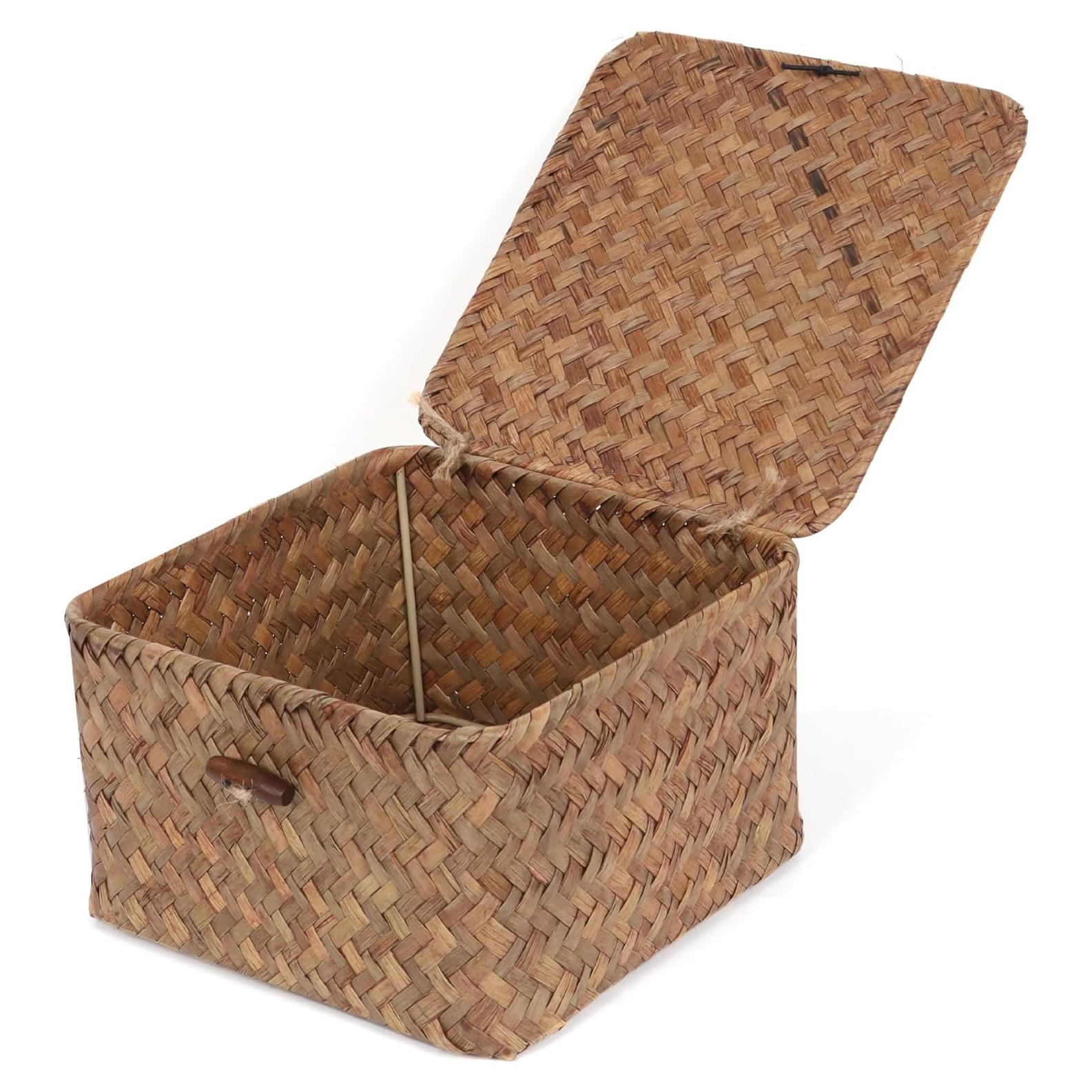 Cesta de Almacenamiento Moosky de Mimbre Cuadrada Muy Pequeña