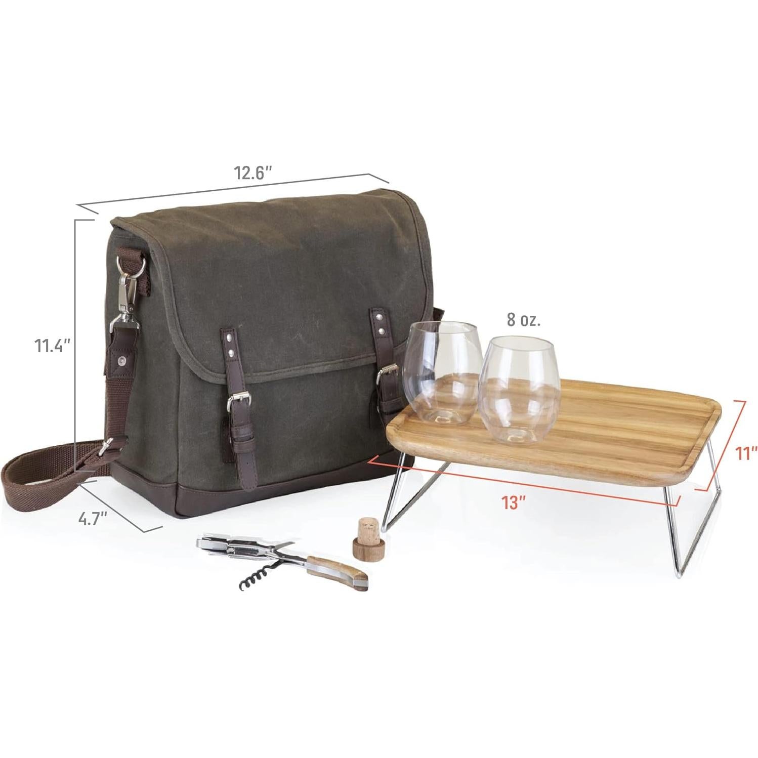 Bolsa de Vino de Aventura Picnic Time con Copas y Mesa Mini