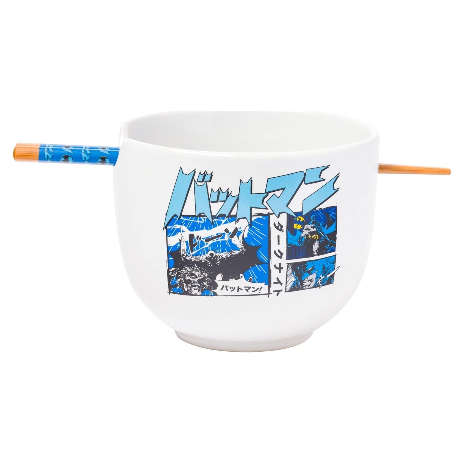 Tazón Cerámica Ramen Batman Silver Buffalo 590ml Palillos