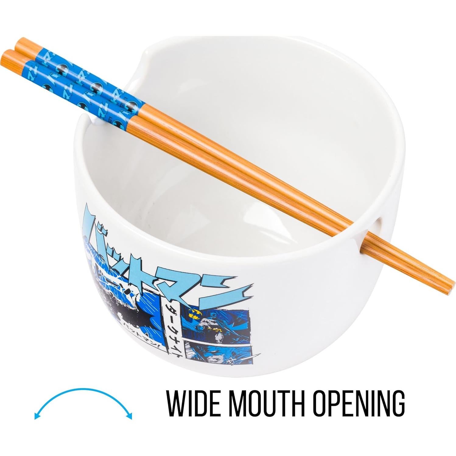 Tazón Cerámica Ramen Batman Silver Buffalo 590ml Palillos