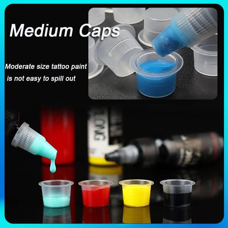 Tazas de Tinta Desechables NAQASE 300pcs 14mm para Tatuajes
