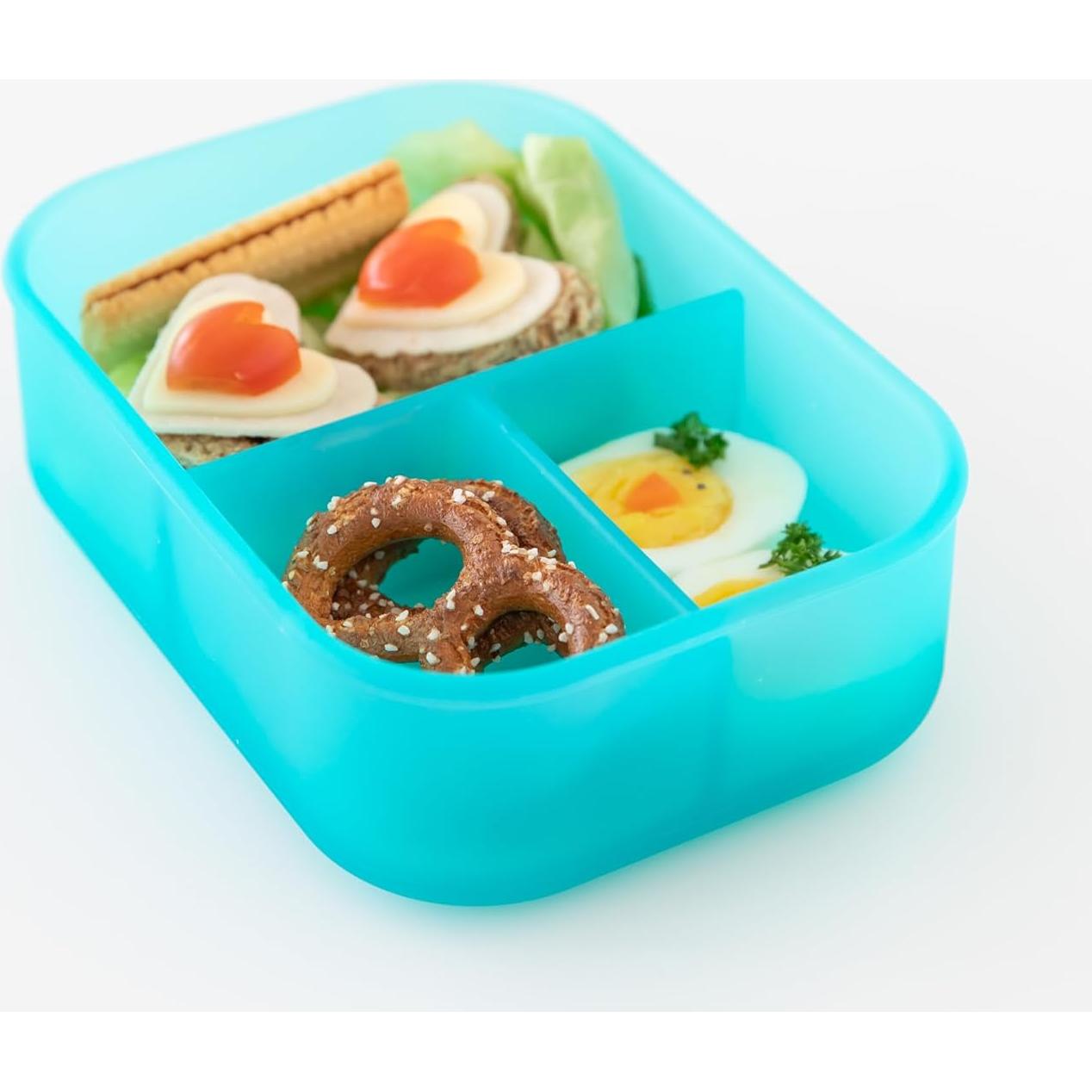 Caja Bento Bumkins Azul 3 Compartimentos Silicona Apta Microondas