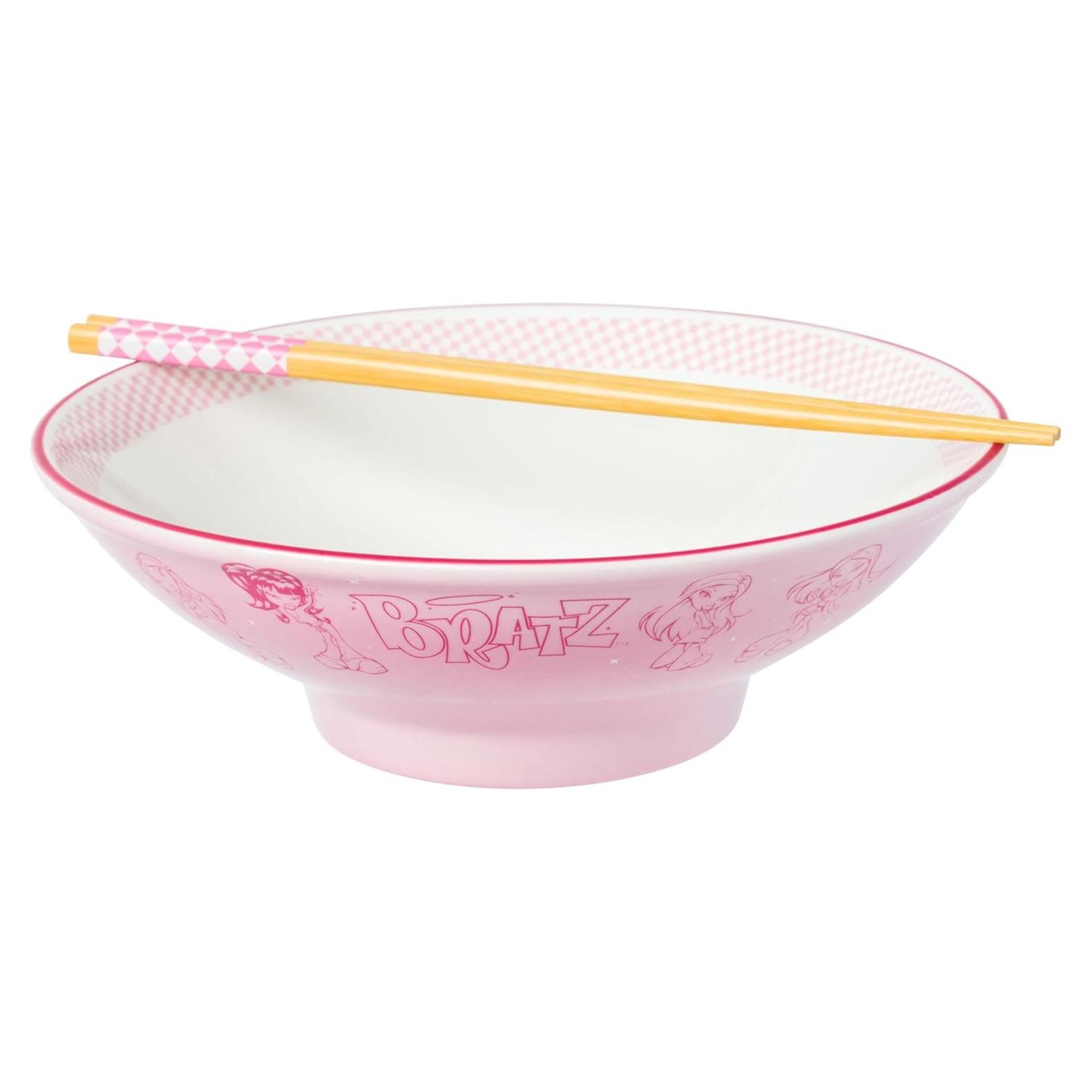 Cuenco de Cerámica Ramen Silver Buffalo Bratz 30 oz con Palillos