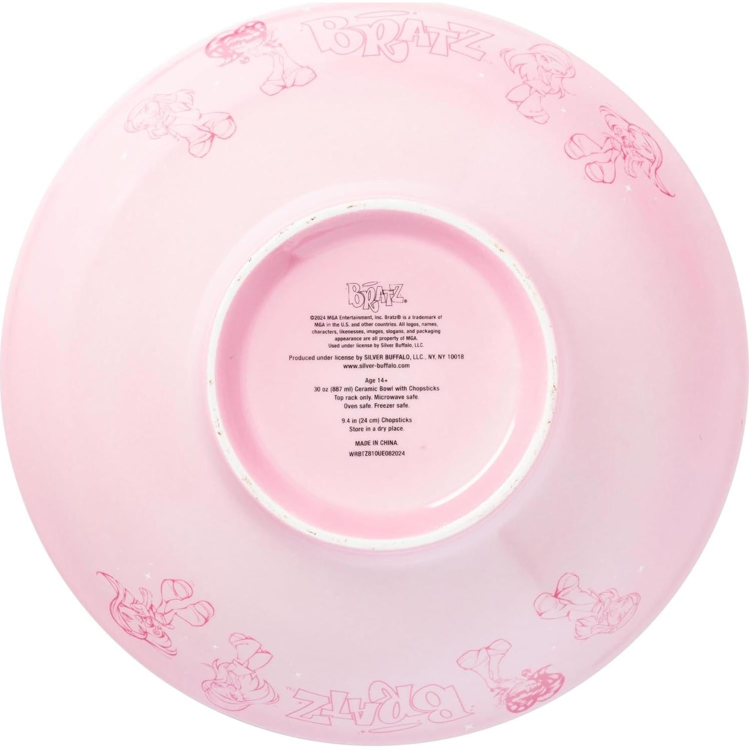 Cuenco de Cerámica Ramen Silver Buffalo Bratz 30 oz con Palillos