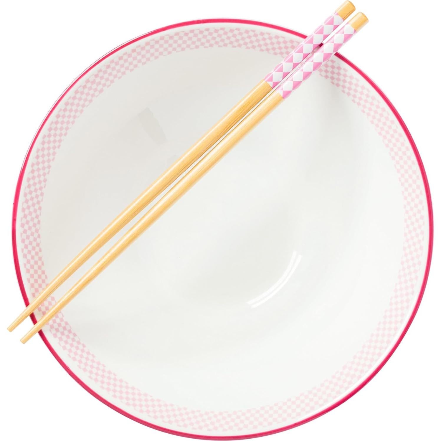 Cuenco de Cerámica Ramen Silver Buffalo Bratz 30 oz con Palillos