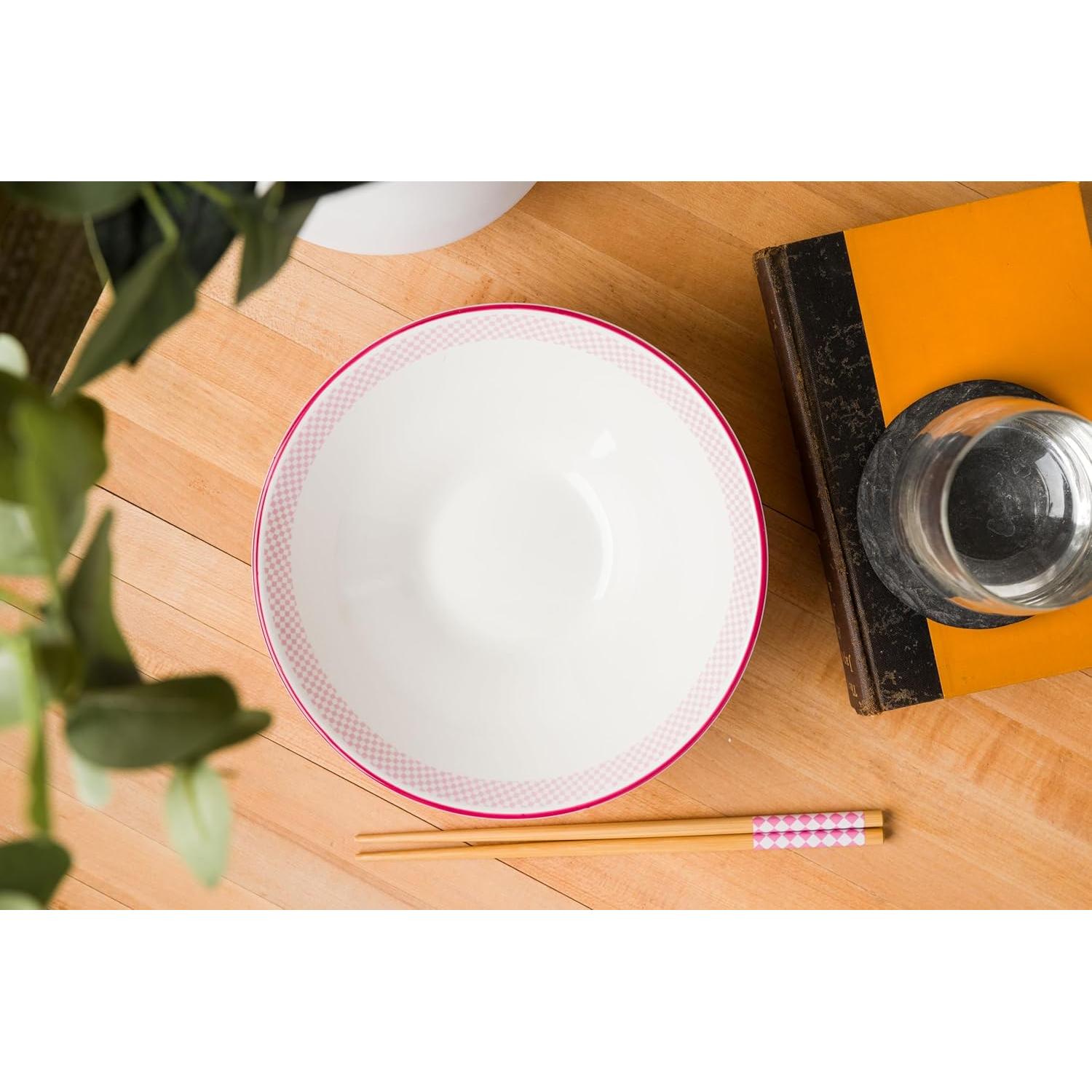 Cuenco de Cerámica Ramen Silver Buffalo Bratz 30 oz con Palillos