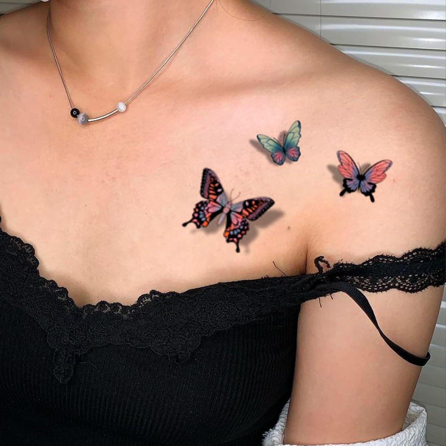 Tatuajes Temporales de Mariposa Funtattoo 150 Pcs Coloridos