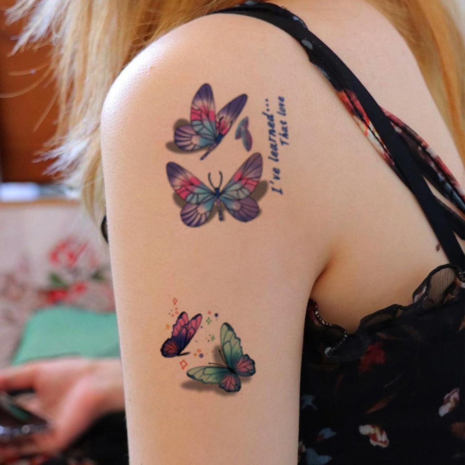Tatuajes Temporales de Mariposa Funtattoo 150 Pcs Coloridos