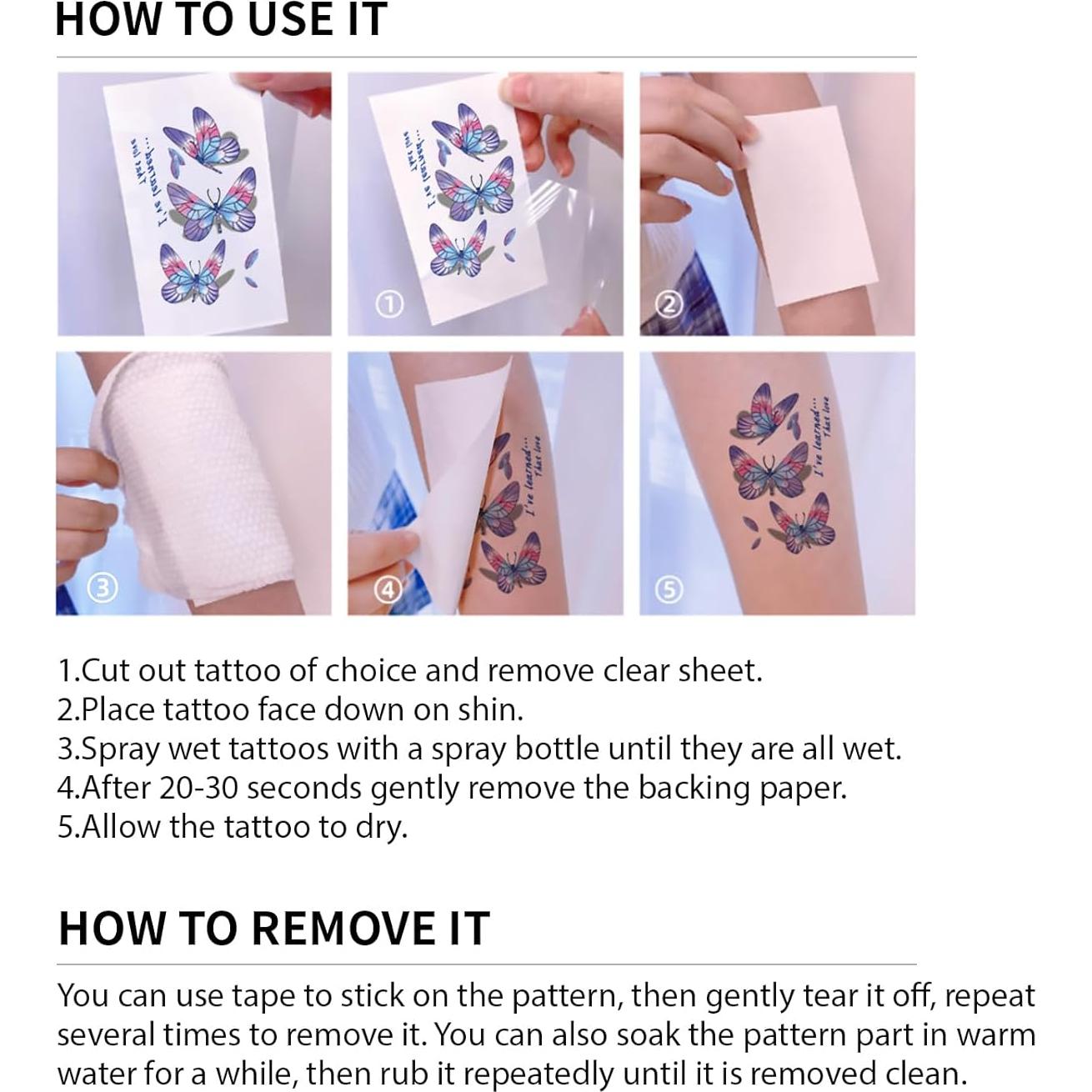 Tatuajes Temporales de Mariposa Funtattoo 150 Pcs Coloridos