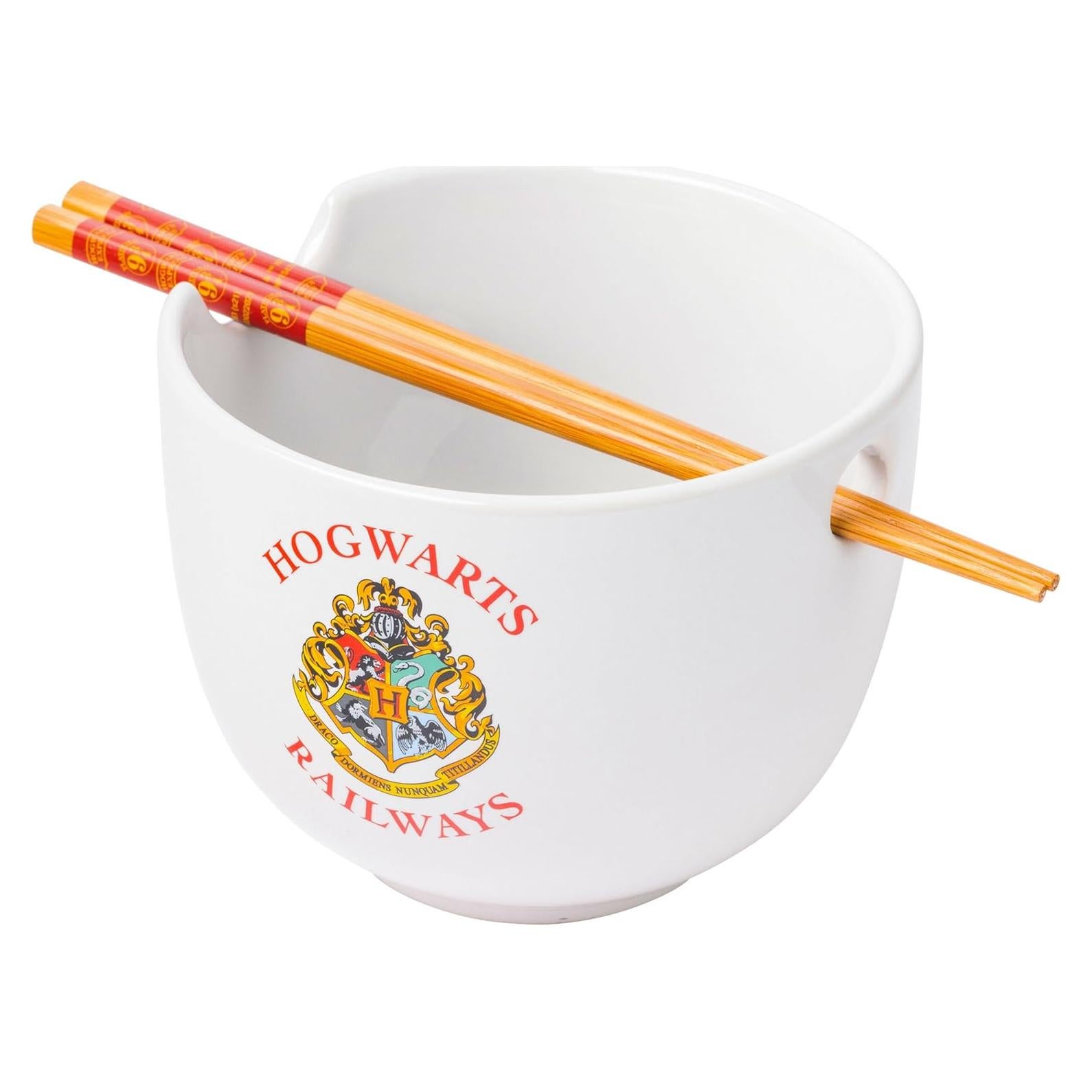 Tazón Cerámica Harry Potter Hogwarts 20 oz con Palillos