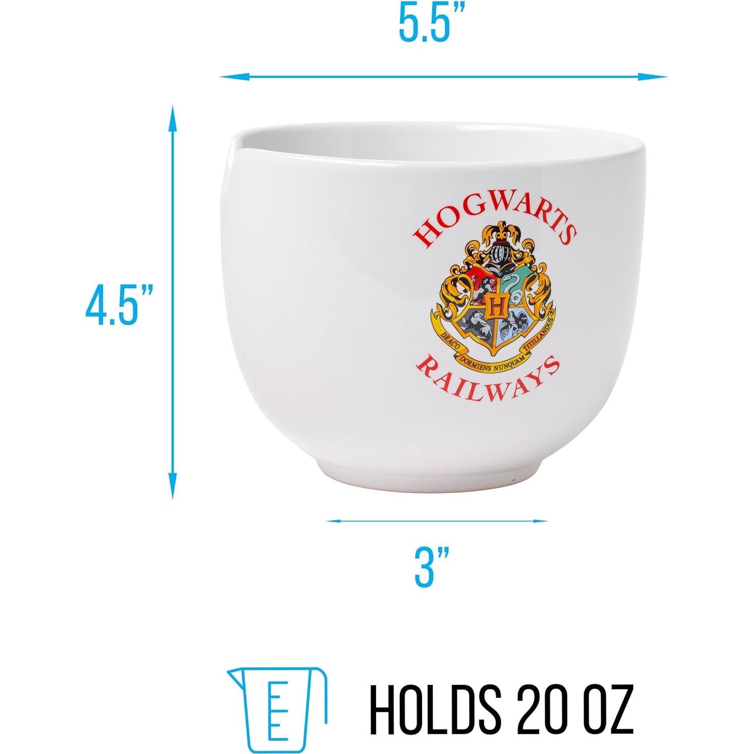 Tazón Cerámica Harry Potter Hogwarts 20 oz con Palillos