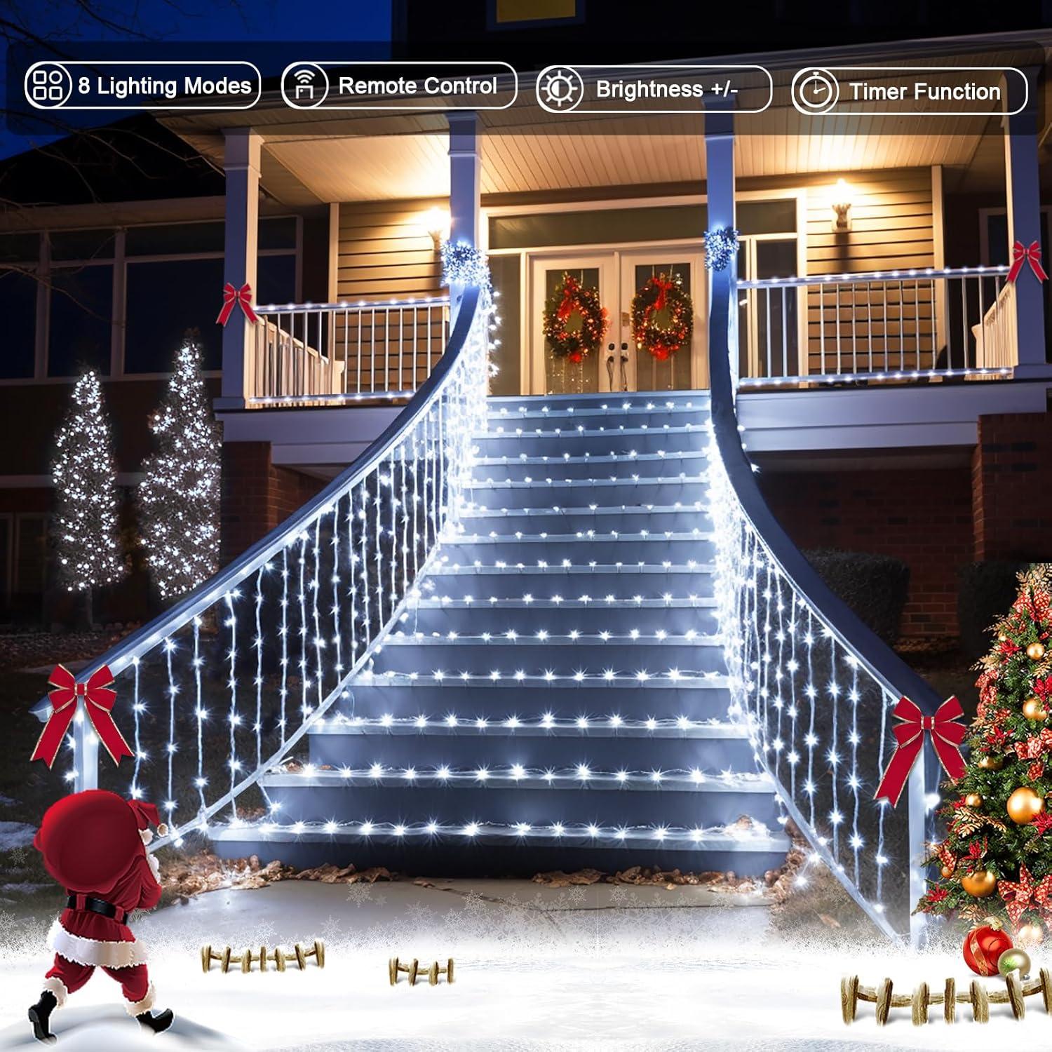 Luces de Cuerda a Batería JMEXSUSS 100 LED 10m Blanco