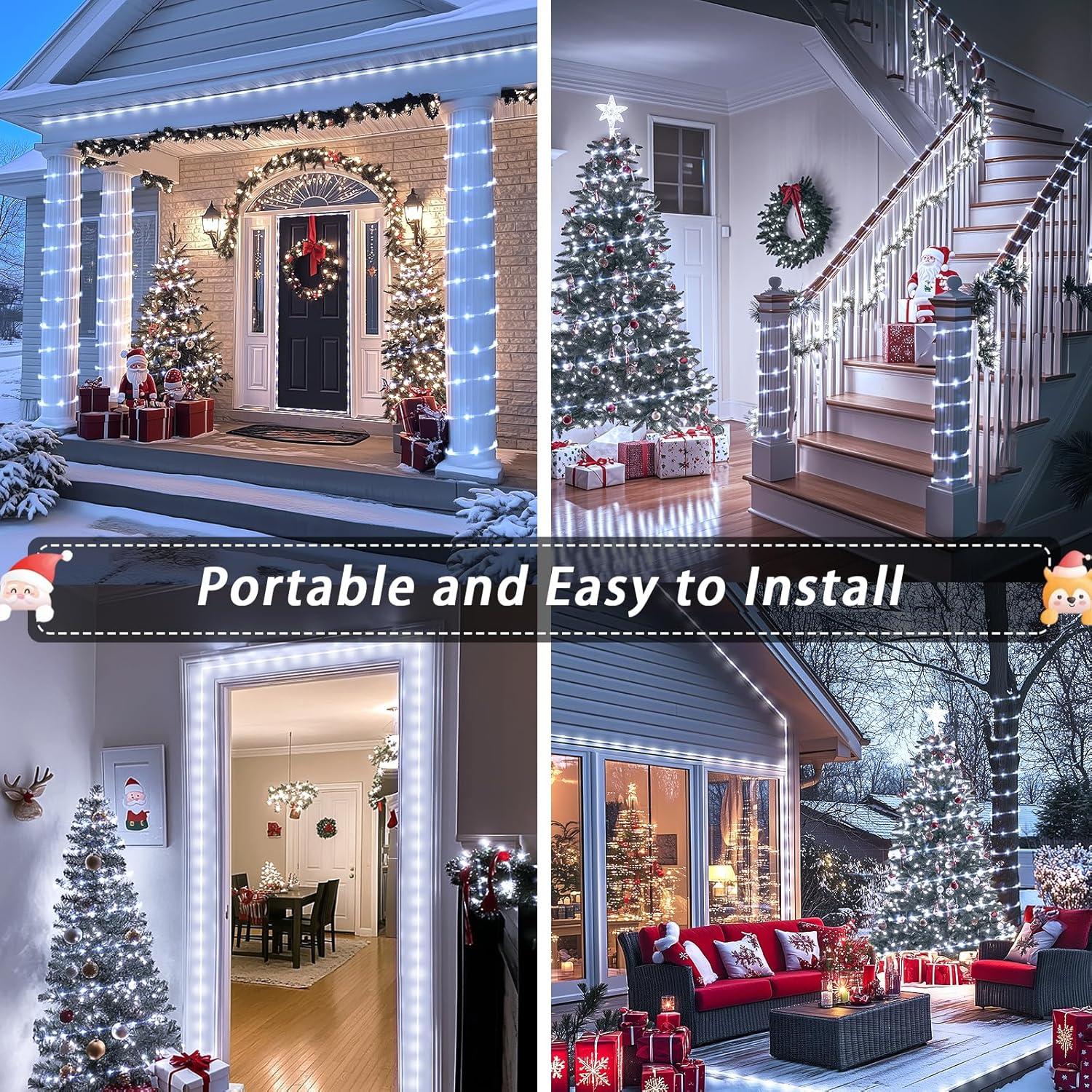 Luces de Cuerda a Batería JMEXSUSS 100 LED 10m Blanco