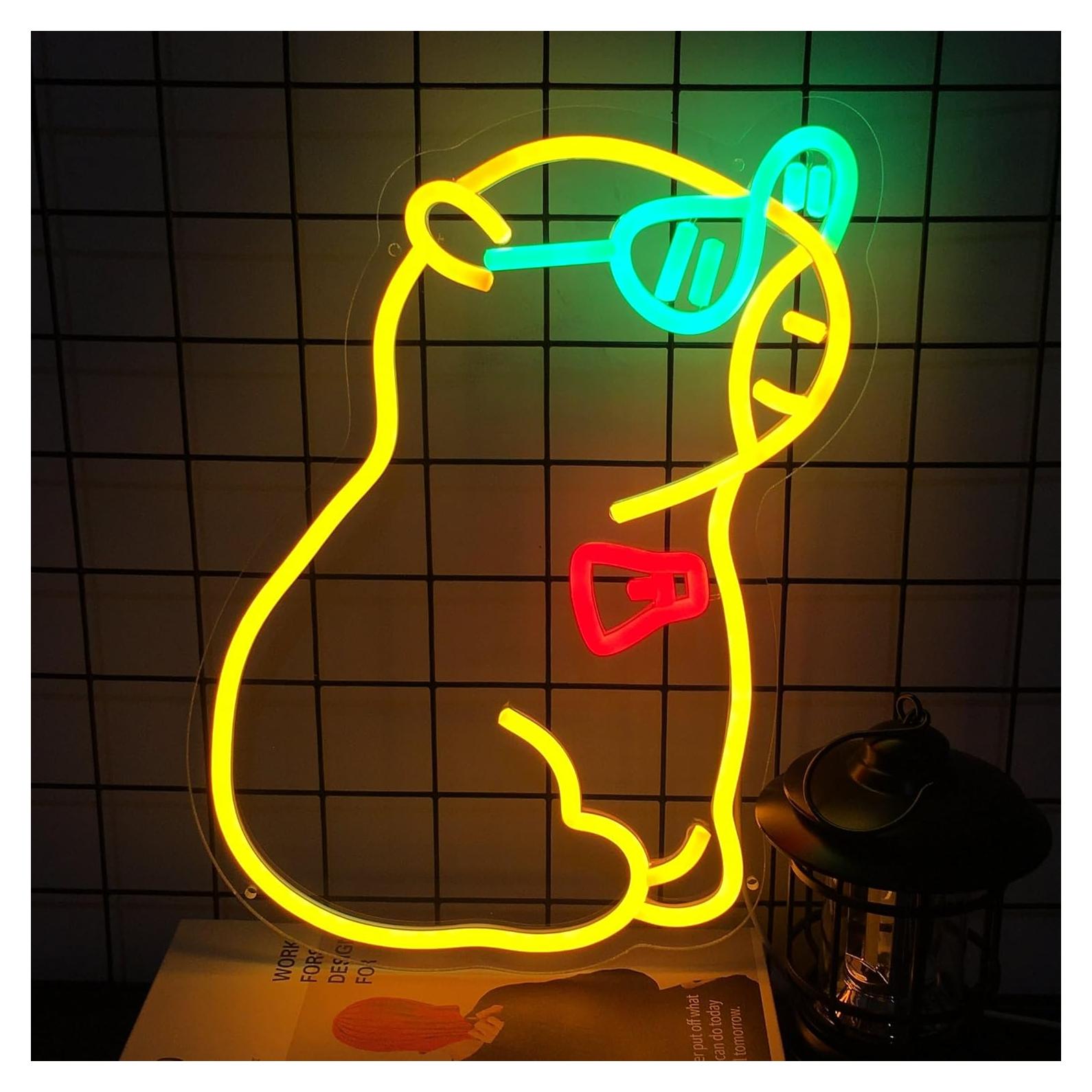 Lámpara Neon Capibara Weneonfan 37.1x27.2cm USB Decorativa