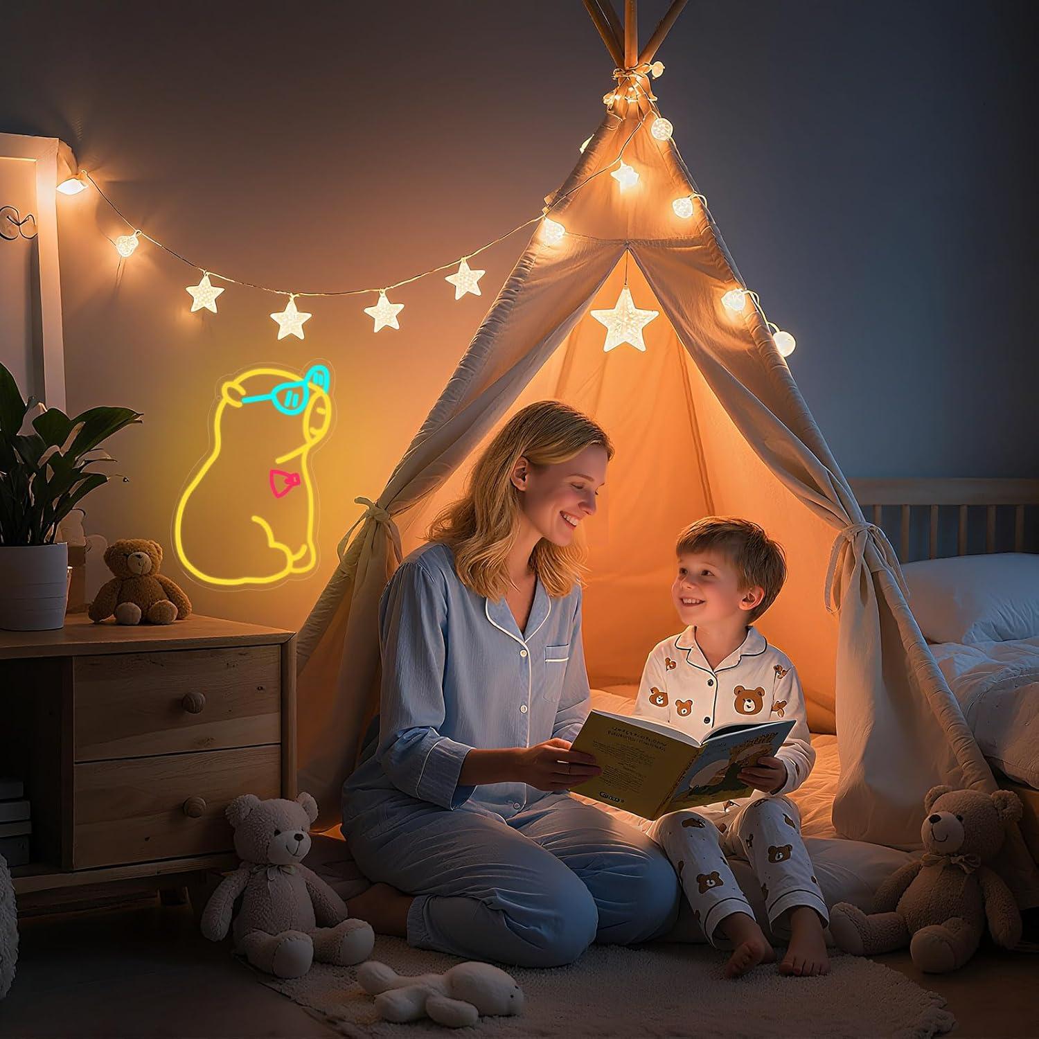 Lámpara Neon Capibara Weneonfan 37.1x27.2cm USB Decorativa