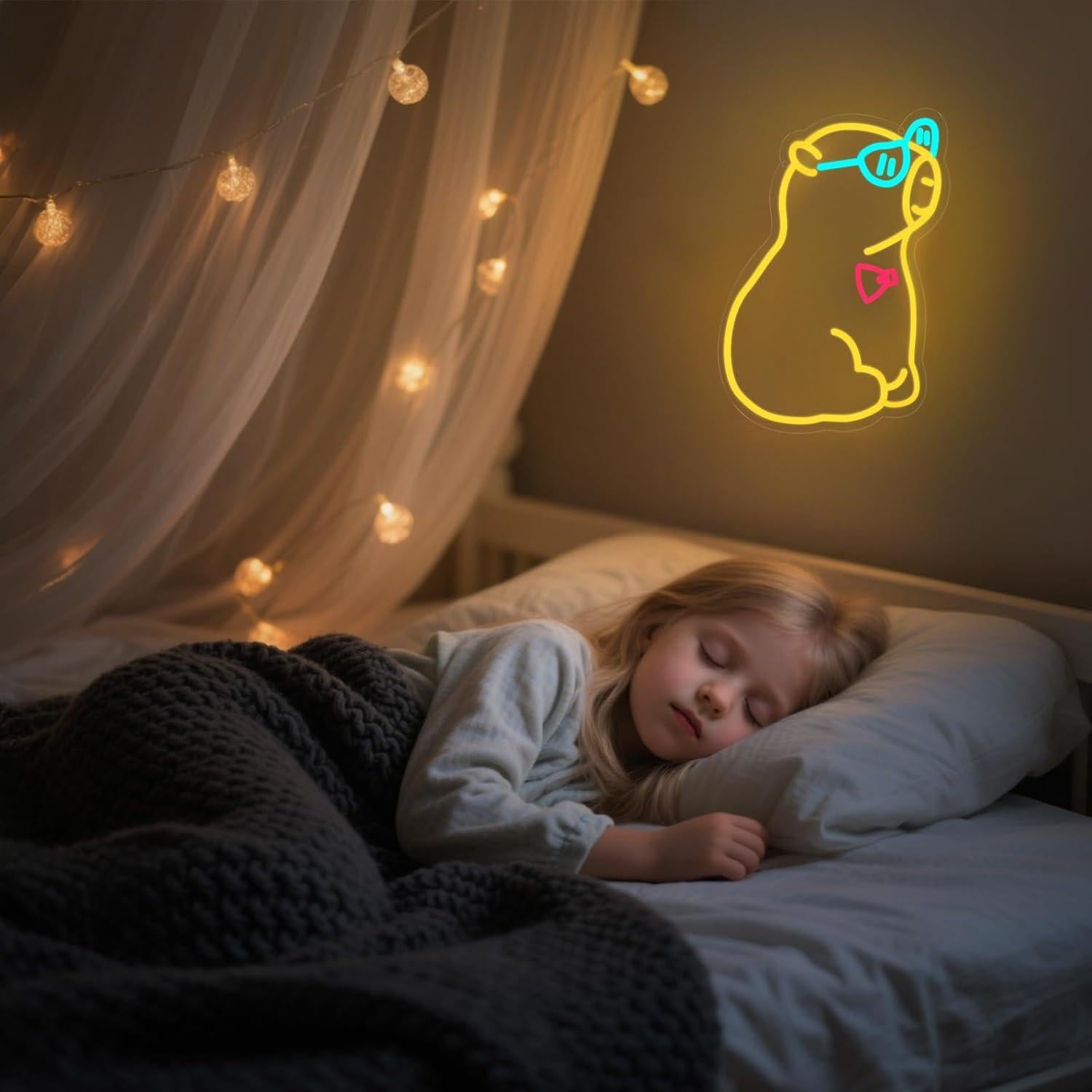 Lámpara Neon Capibara Weneonfan 37.1x27.2cm USB Decorativa