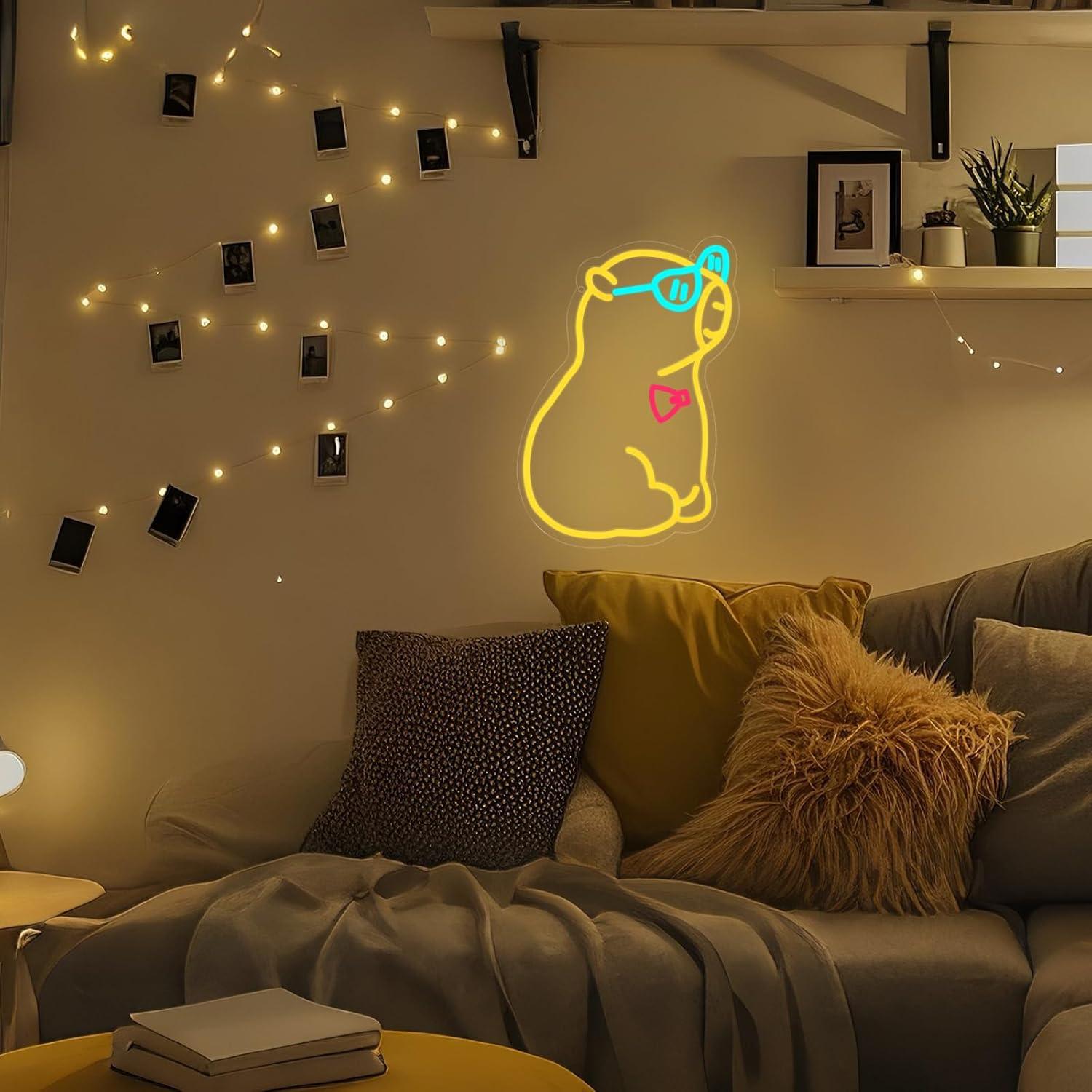 Lámpara Neon Capibara Weneonfan 37.1x27.2cm USB Decorativa