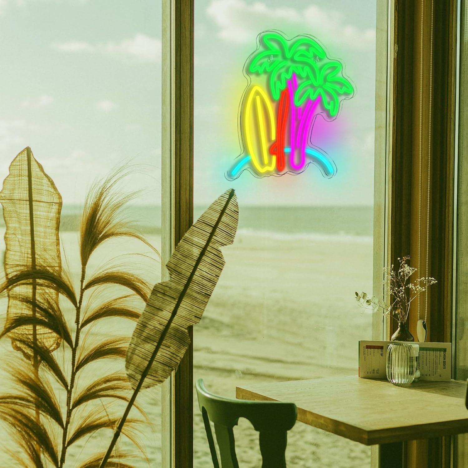 Cartel de Neón de Tabla de Surf NXYX 17.78x25.4cm Decoración