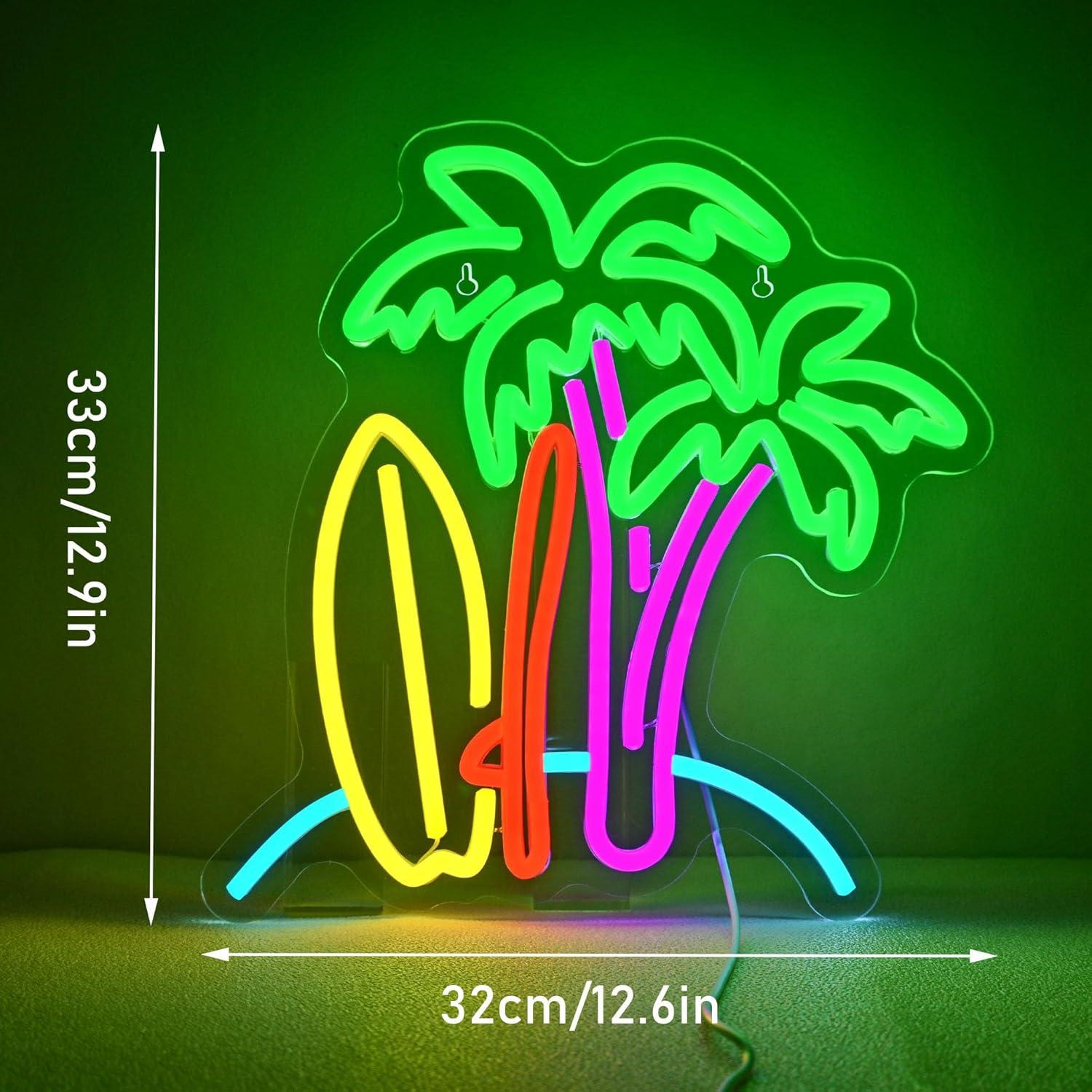 Cartel de Neón de Tabla de Surf NXYX 17.78x25.4cm Decoración