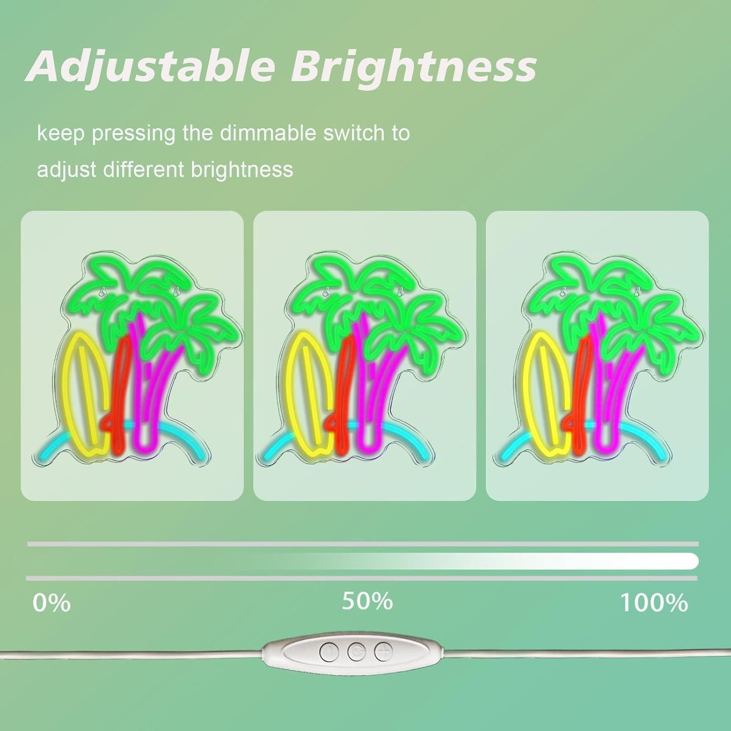 Cartel de Neón de Tabla de Surf NXYX 17.78x25.4cm Decoración