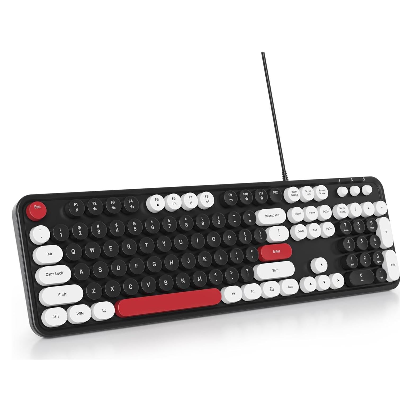 Teclado Retro Punk SbocKeeb USB Completo 105 Teclas Negro
