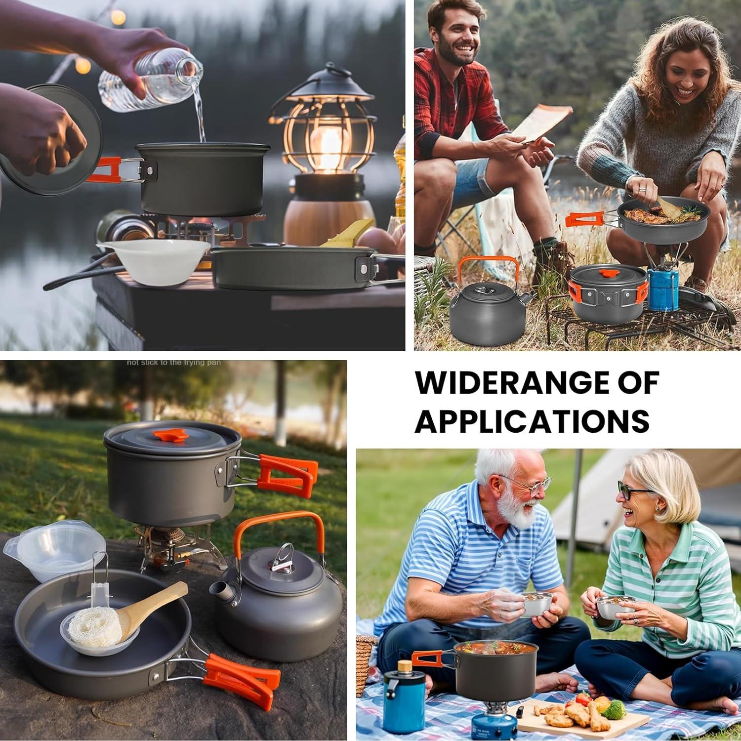 Juego de Utensilios de Camping GEEKHOM 12 Piezas Aluminio